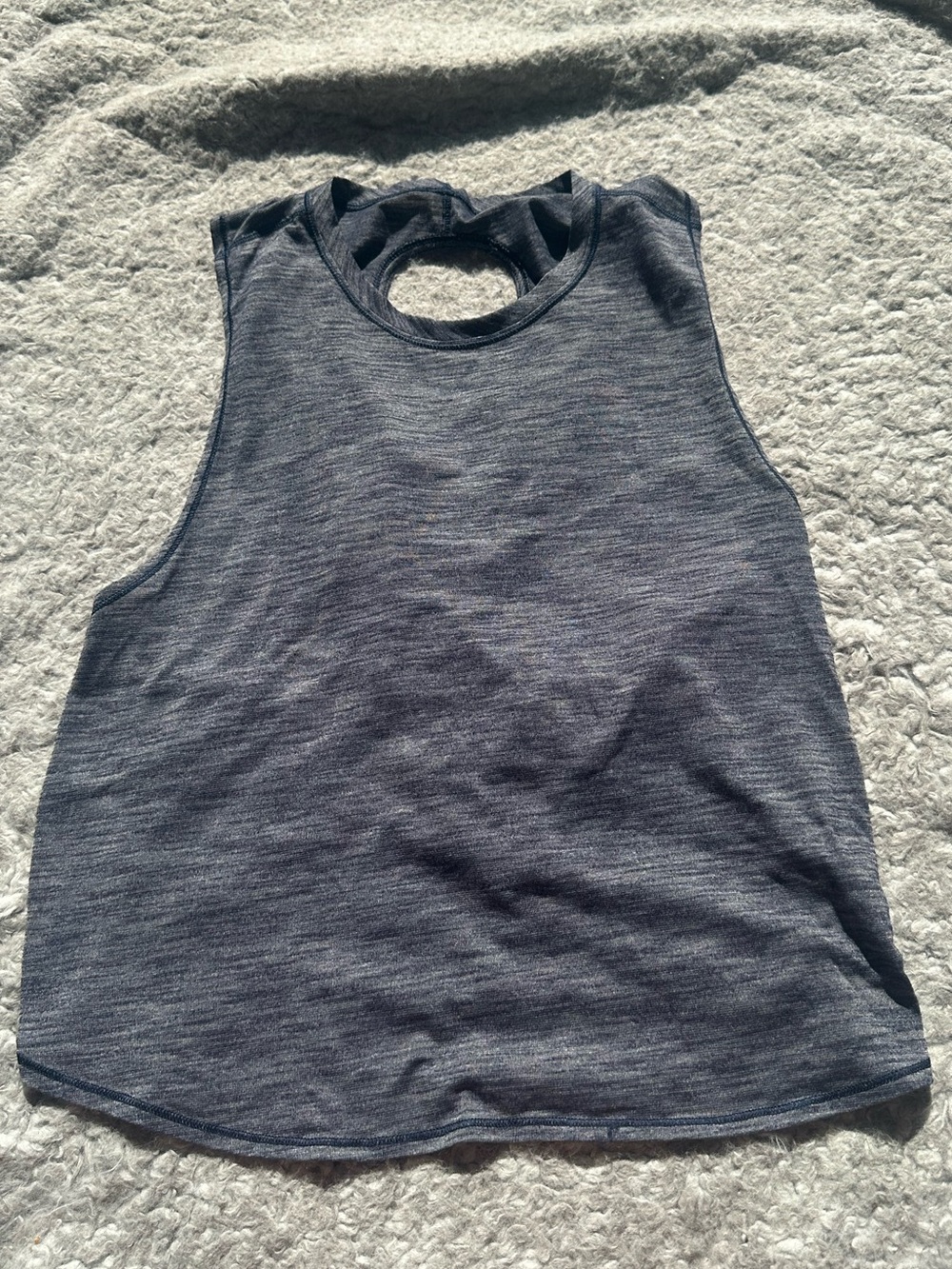 lululemon athletica Heathered Navy Blue Open Back Tank
